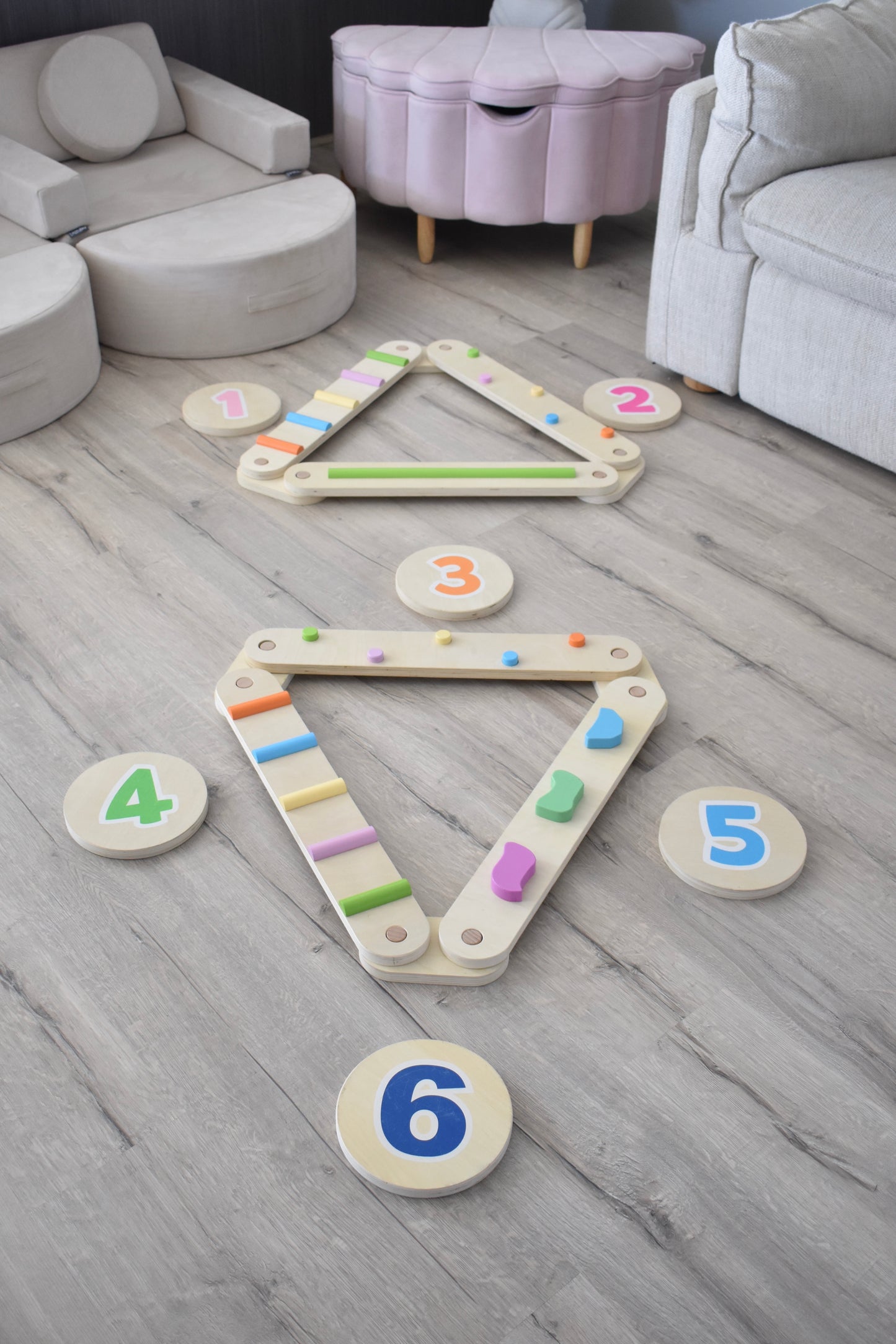 Wooden Balance Beam and Stepping stones